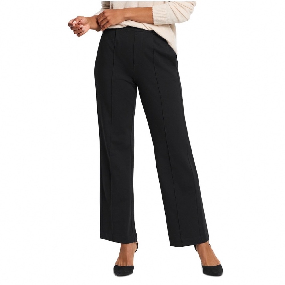 NIC+ZOE Black Onyx High Rise Wide Leg Pants Pull-On‎ Trouser XS New